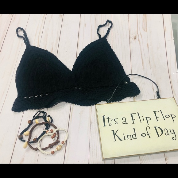 Brandy Melville Tammie Crochet Bralette Honeypunch - Picture 3 of 10